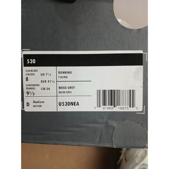 USED New Balance Unisex 530 Angora/Dusk Shower/Ice Blue -SZ M 8/W 9.5